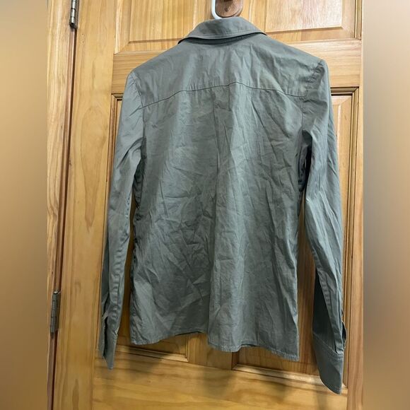 Vanessa Bruno army green button down shirt size 34 - Picture 5 of 6